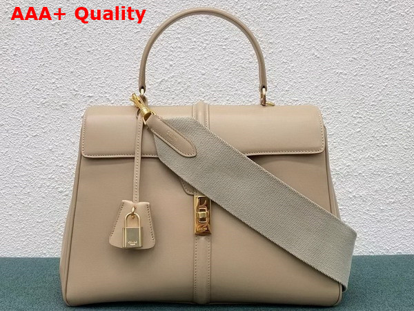 Celine Medium 16 Bag in Satinated Calfskin Beige Replica