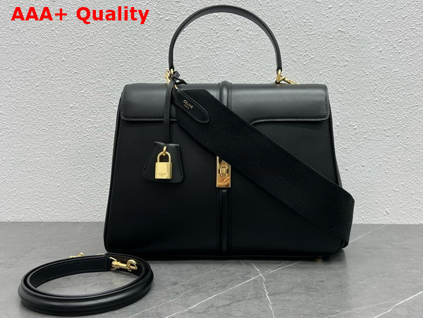 Celine Medium 16 Bag in Satinated Calfskin Black Replica