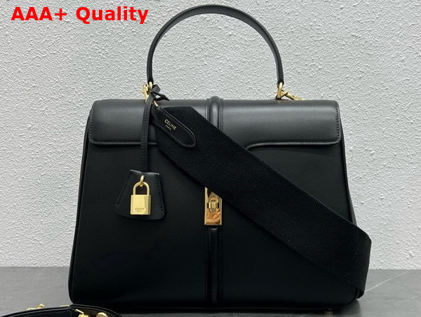 Celine Medium 16 Bag in Satinated Calfskin Black Replica