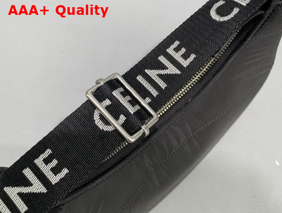 Celine Medium Ava Bag with Celine Strap in Quilted Nylon Black Replica