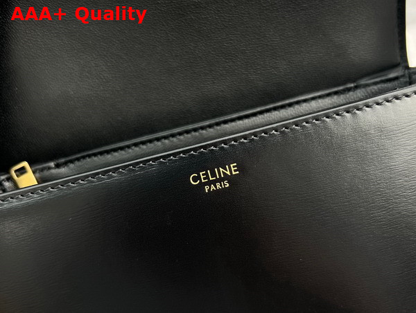 Celine Medium Bag Cuir Triomphe in Natural Calfskin Black Replica