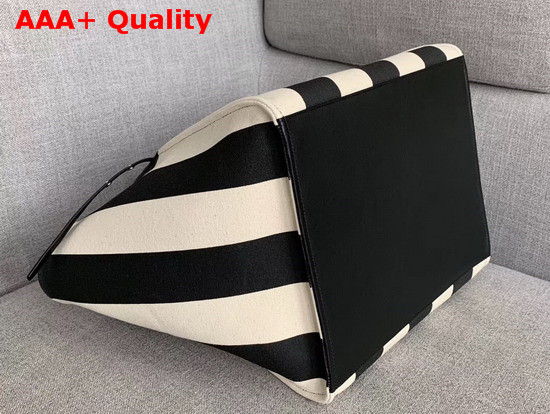 Celine Medium Big Bag in Large Striped Textile Black and White Replica