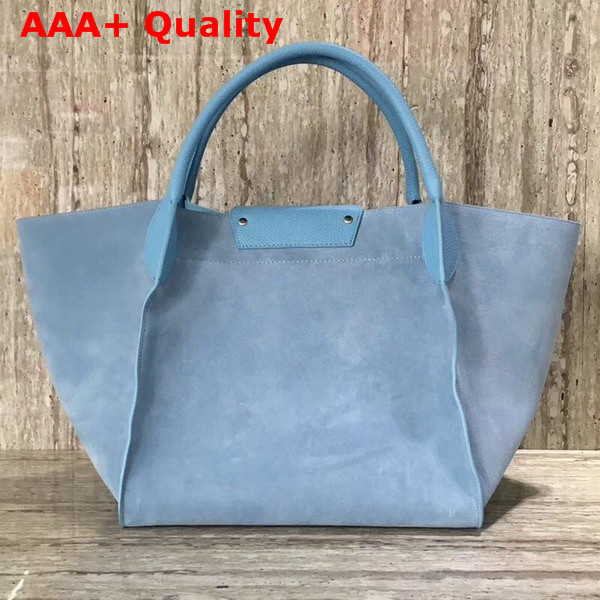 Celine Medium Big Bag in Medium Blue Suede Calfskin Replica