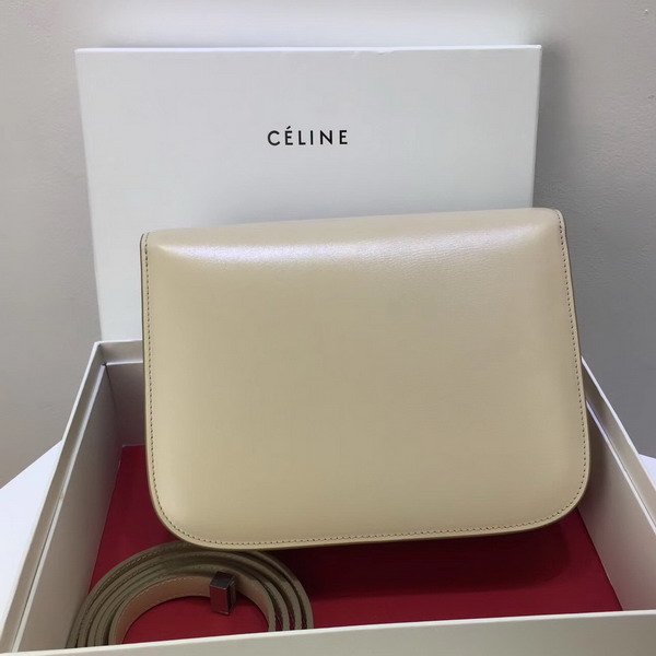 Celine Medium Box Bag Beige Box Calfskin Silver Hardware For Sale