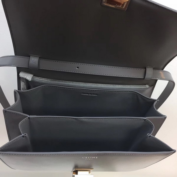 Celine Medium Box Bag Grey Box Calfskin Silver Hardware For Sale