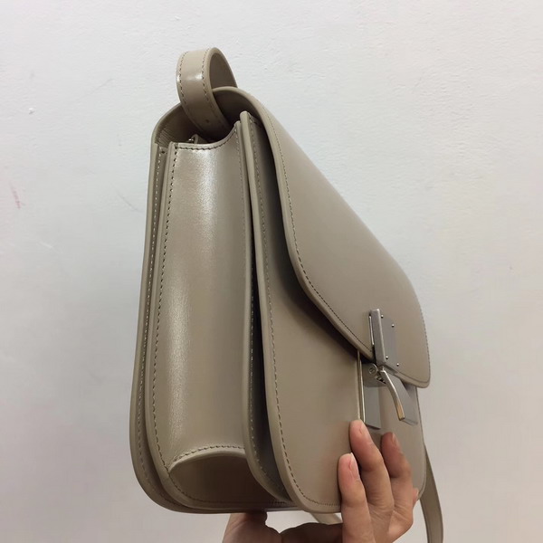 Celine Medium Box Bag Light Grey Box Calfskin Silver Hardware For Sale