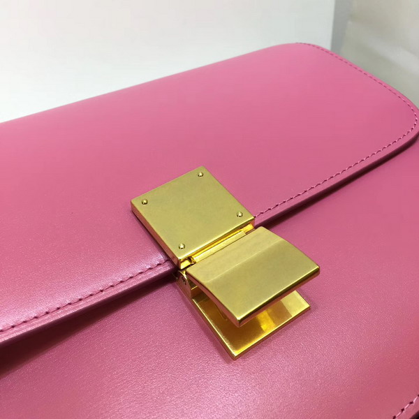 Celine Medium Box Bag Pink Box Calfskin Gold Hardware For Sale