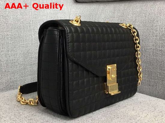 Celine Medium C Bag in Black Quilted Calfskin Replica