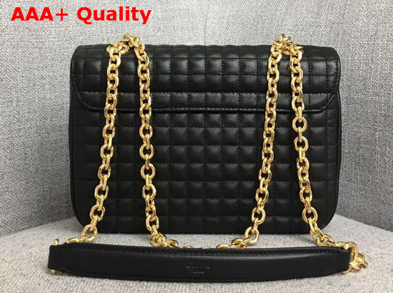 Celine Medium C Bag in Black Quilted Calfskin Replica