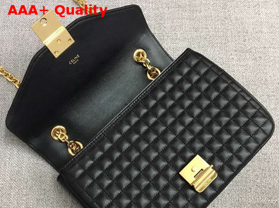 Celine Medium C Bag in Black Quilted Calfskin Replica