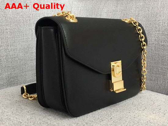 Celine Medium C Bag in Black Shiny Calfskin Replica