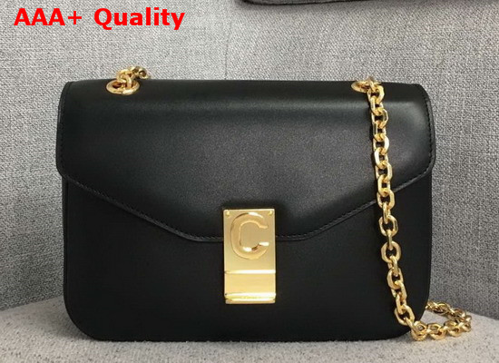 Celine Medium C Bag in Black Shiny Calfskin Replica