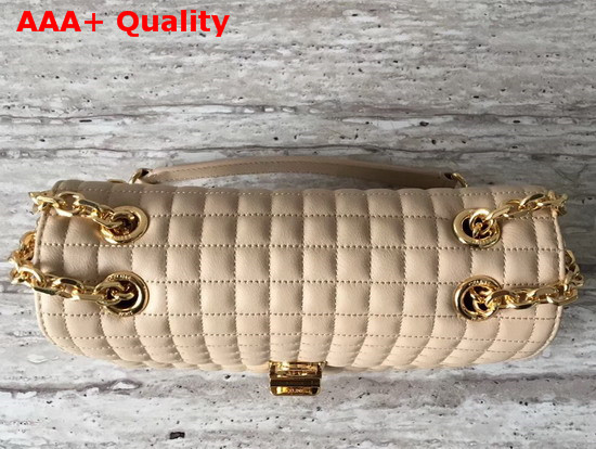 Celine Medium C Bag in Nude Quilted Calfskin Replica