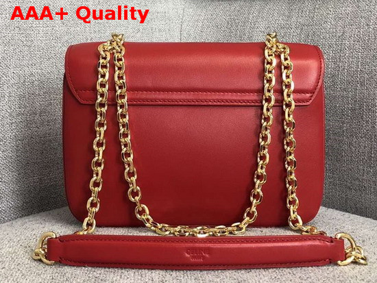 Celine Medium C Bag in Red Shiny Calfskin Replica