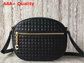 Celine Medium C Charm Bag in Black Quilted Calfskin Replica