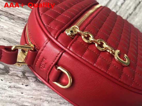 Celine Medium C Charm Bag in Red Quilted Calfskin Replica