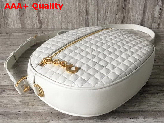 Celine Medium C Charm Bag in White Quilted Calfskin Replica