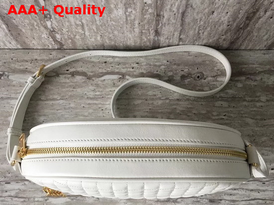 Celine Medium C Charm Bag in White Quilted Calfskin Replica