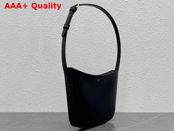 Celine Medium Celine Croque Bag in Black Shiny Calfskin Replica