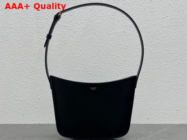 Celine Medium Celine Croque Bag in Black Shiny Calfskin Replica