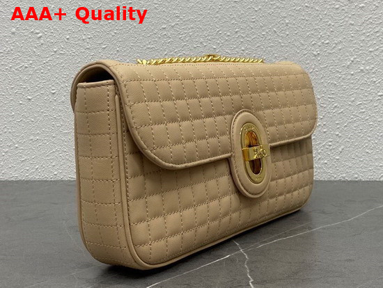 Celine Medium Chain Sulky Bag in Beige Quilted Lambskin Replica