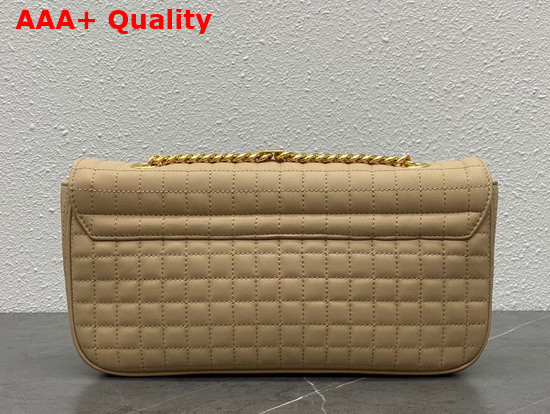 Celine Medium Chain Sulky Bag in Beige Quilted Lambskin Replica