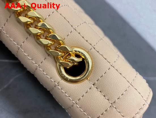 Celine Medium Chain Sulky Bag in Beige Quilted Lambskin Replica