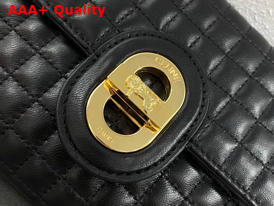 Celine Medium Chain Sulky Bag in Black Quilted Lambskin Replica