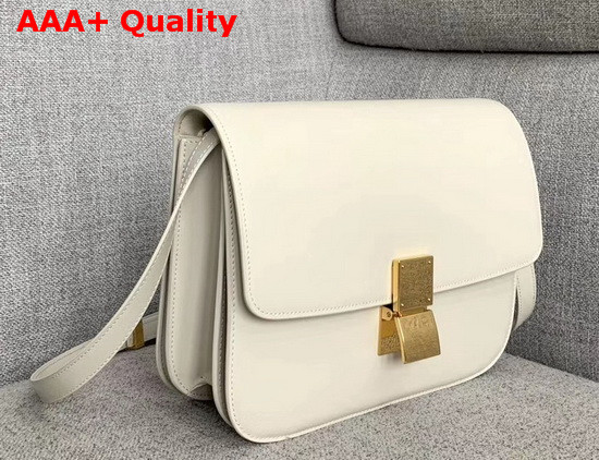 Celine Medium Classic Bag in White Box Calfskin Replica