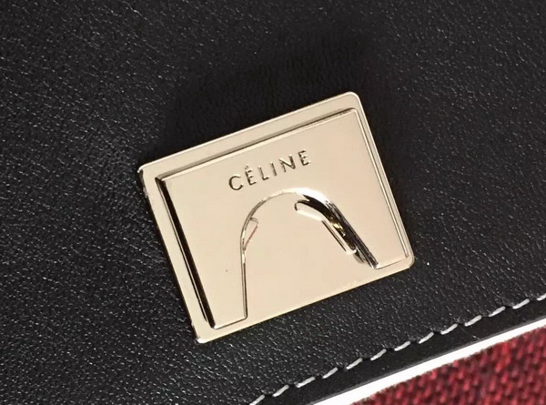 Celine Medium Frame Shoulder Bag in Black and White Shiny Smooth Calfskin and Textile for Sale