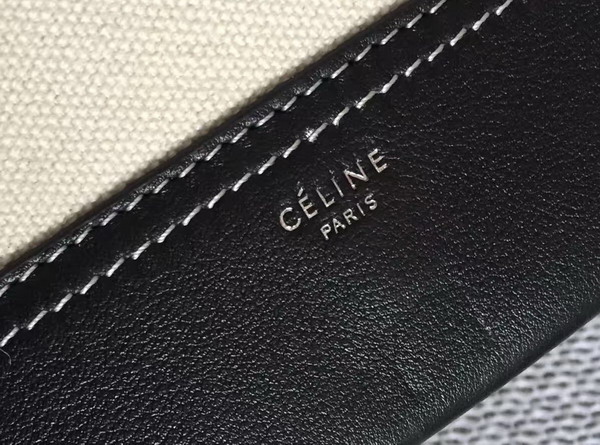 Celine Medium Frame Shoulder Bag in Black and White Shiny Smooth Calfskin and Textile for Sale