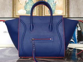 Celine Medium Luggage Phantom Handbag in Blue Grained Calfskin for Sale