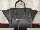 Celine Medium Luggage Phantom Handbag in Dark Grey Grained Calfskin for Sale