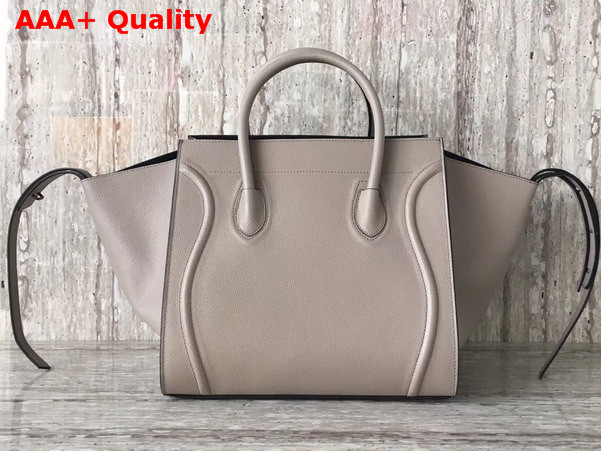 Celine Medium Luggage Phantom Handbag in Light Grey Grained Calfskin Replica