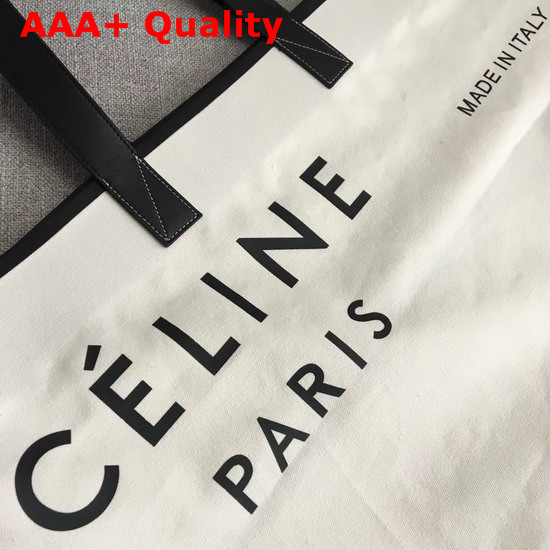 Celine Medium Made in Tote in Textile White and Black Replica