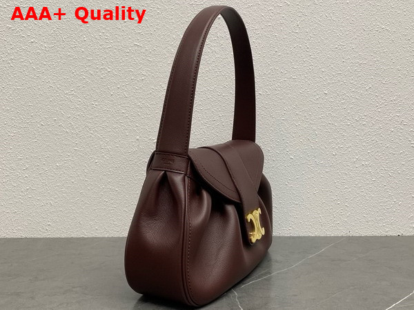 Celine Medium Polly Bag in Bordeaux Supple Calfskin Replica