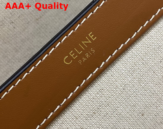 Celine Medium Soft 16 Bag in Textile and Calfskin Tan White Replica