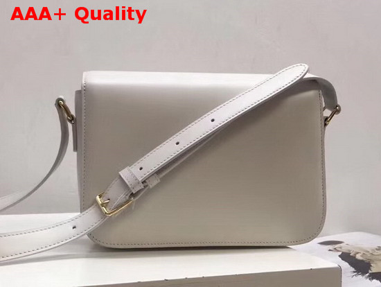 Celine Medium Triomphe Bag in White Shiny Calfskin Replica