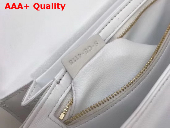 Celine Medium Triomphe Bag in White Shiny Calfskin Replica