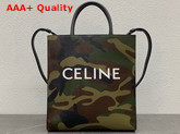 Celine Medium Vertical Cabas in Canvas with Camouflage and Celine Print Khaki Replica