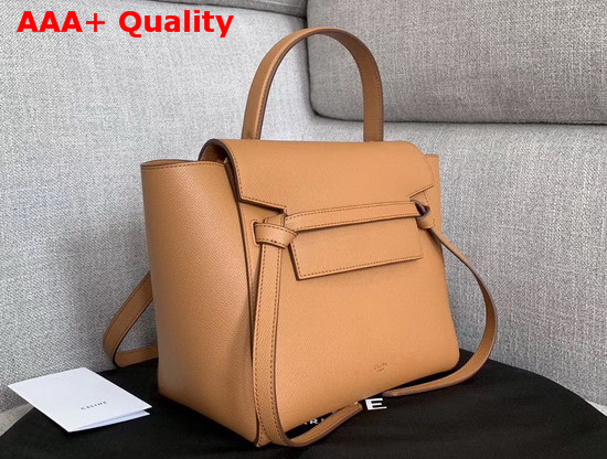 Celine Micro Belt Bag in Tan Grained Calfskin Replica