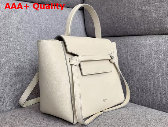 Celine Micro Belt Bag in White Grained Calfskin Replica