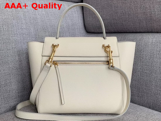 Celine Micro Belt Bag in White Grained Calfskin Replica