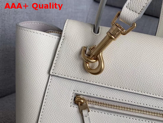 Celine Micro Belt Bag in White Grained Calfskin Replica