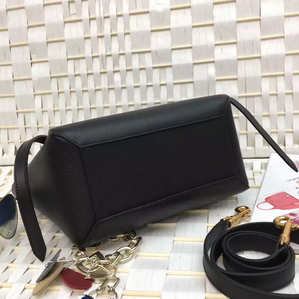 Celine Micro Belt Handbag in Black Grained Calfskin For Sale