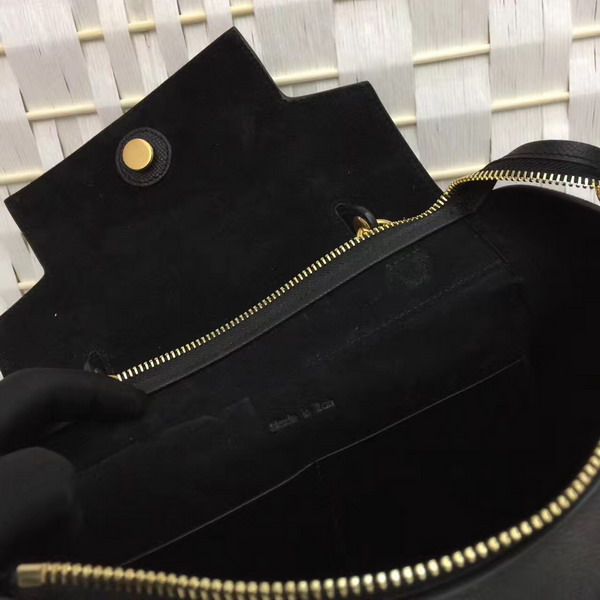 Celine Micro Belt Handbag in Black Grained Calfskin For Sale