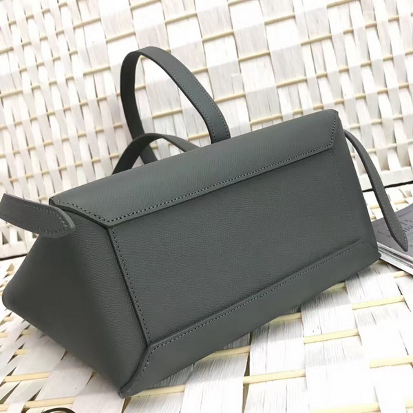 Celine Micro Belt Handbag in Dark Grey Grained Calfskin For Sale