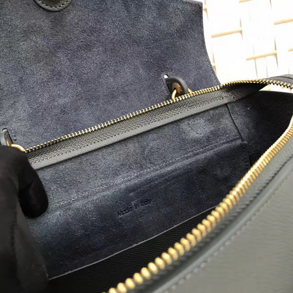 Celine Micro Belt Handbag in Dark Grey Grained Calfskin For Sale