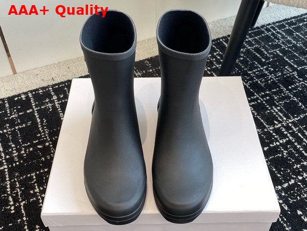 Celine Mid Celine Rain Boots in Natural Rubber Black Replica