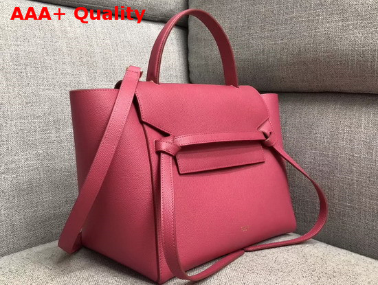 Celine Mini Belt Bag in Grained Calfskin Raspberry Replica